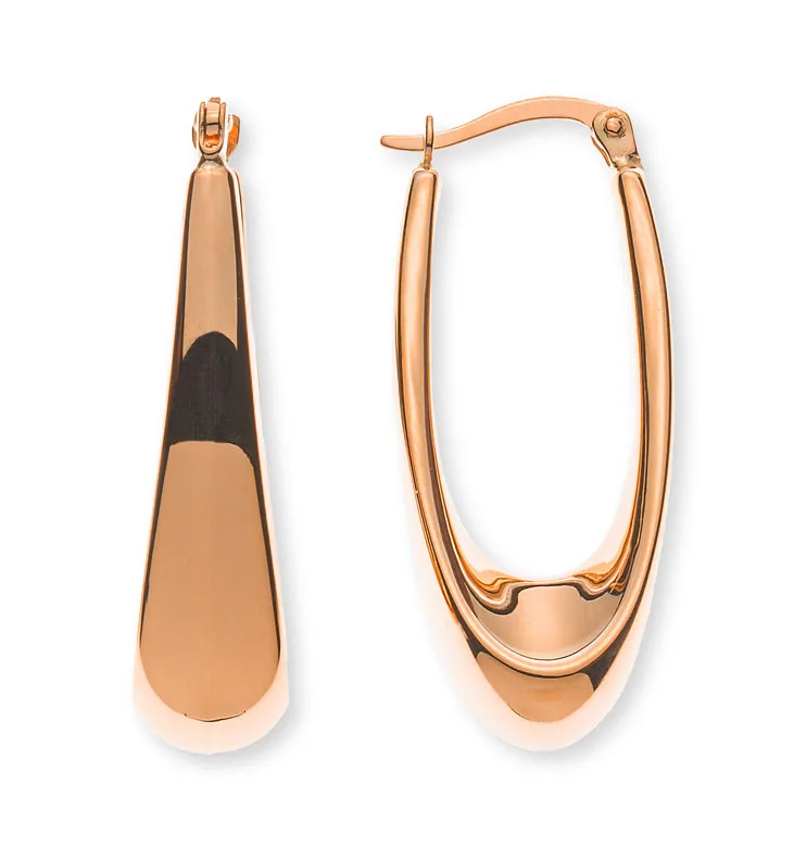 Creolen Roségold 750 Abgestuft Poliert 30x14x8mm