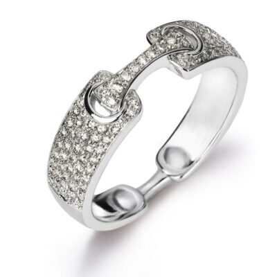 Anello in oro bianco 750 con 13 diamanti H SI 0,34 ct.