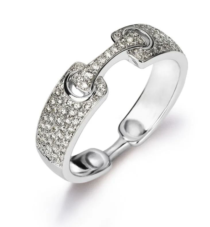 Ring White Gold 750 with 13 Diamonds H SI 0.34ct. - Image 1