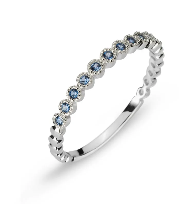 Ring Weissgold 750 mit 11 Saphiren 0,12ct.