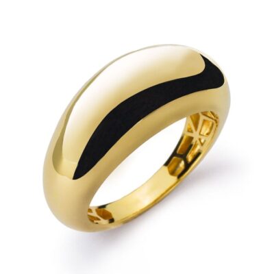 Bague en or jaune 750 bombée et polie